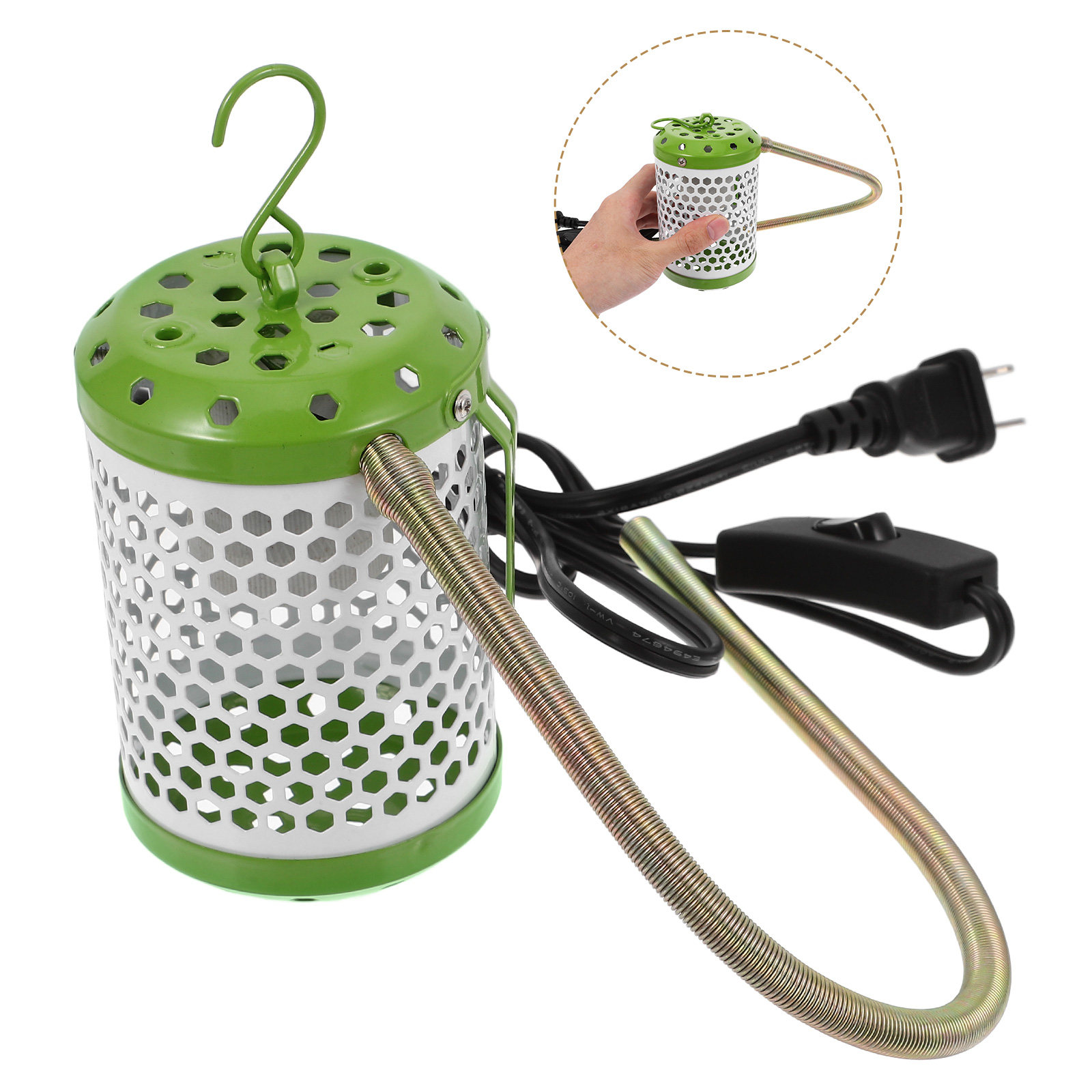 Gecko Lighting & Decor - Ayarlanabilir Yükseklikte Seramik Isıtıcı Lamba, Kaplumbağa,