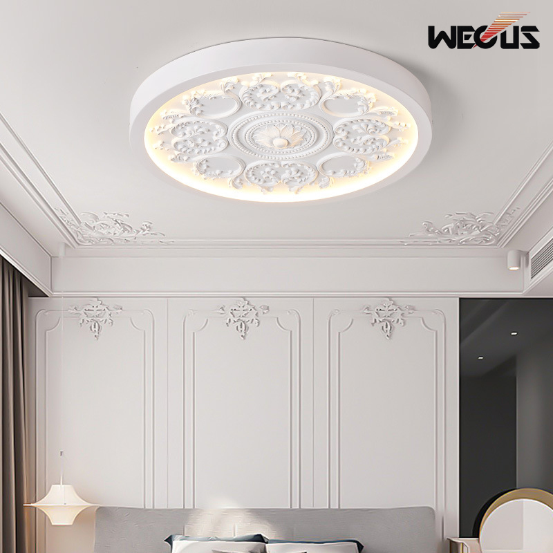 Home Decor Lighting Wholesale - Vintage Fransız Krem Rengi Oymalı Sanatsal