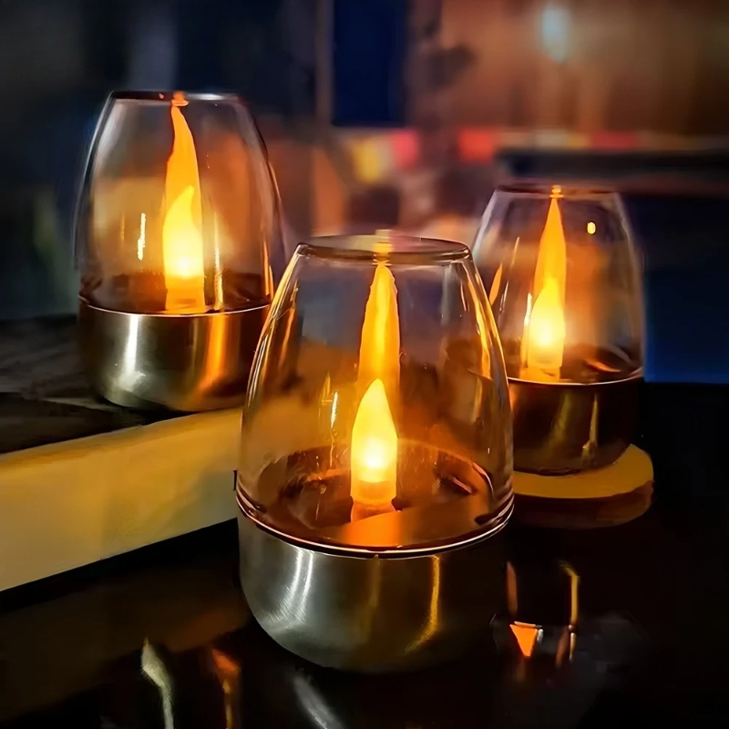 Outdoor Lighting Wedding Decor - LED Güneş Mumları Işık Alevsiz Şarj