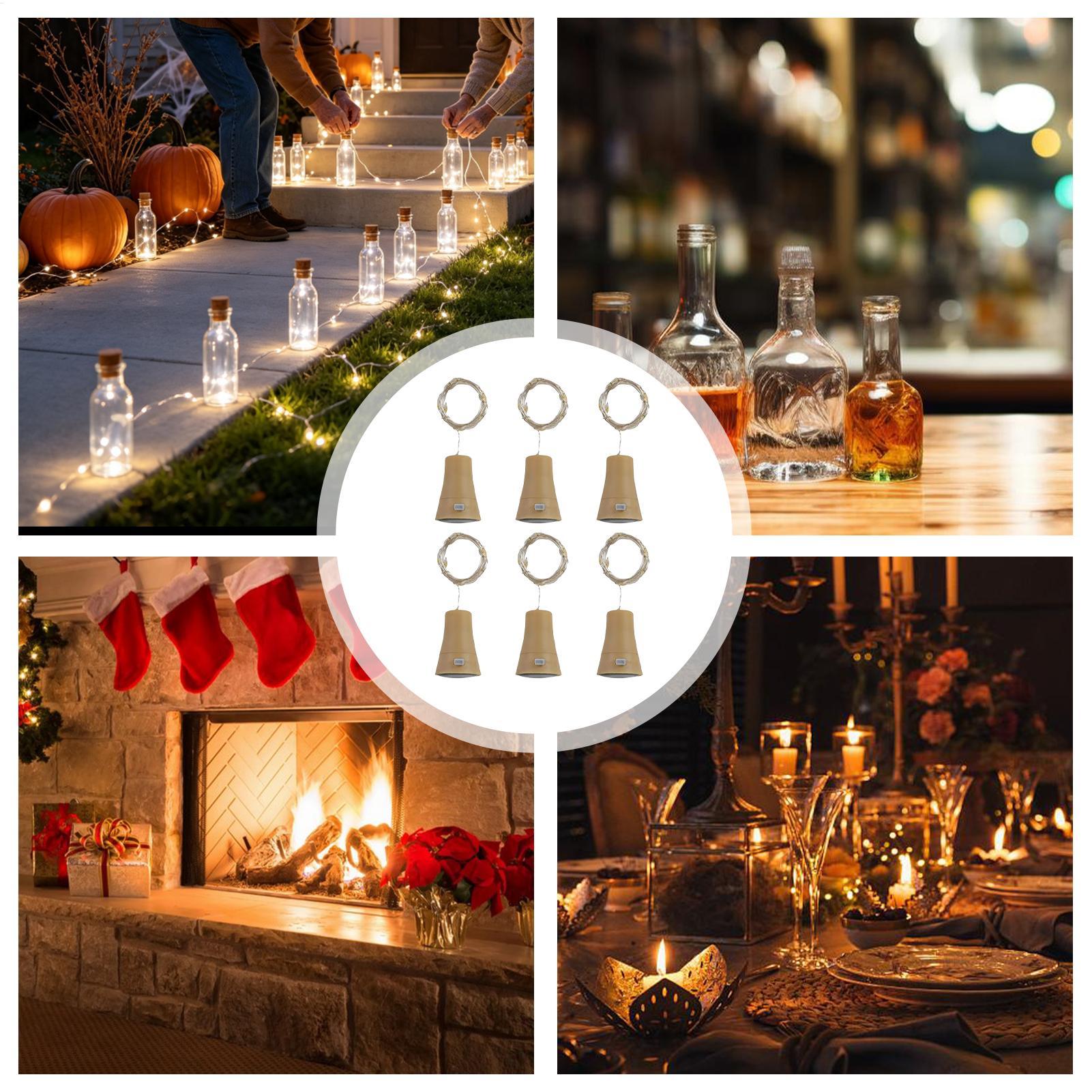 Decor Lighting Cork - Mantarlı Şarap Şişesi Işıkları 6 Adet