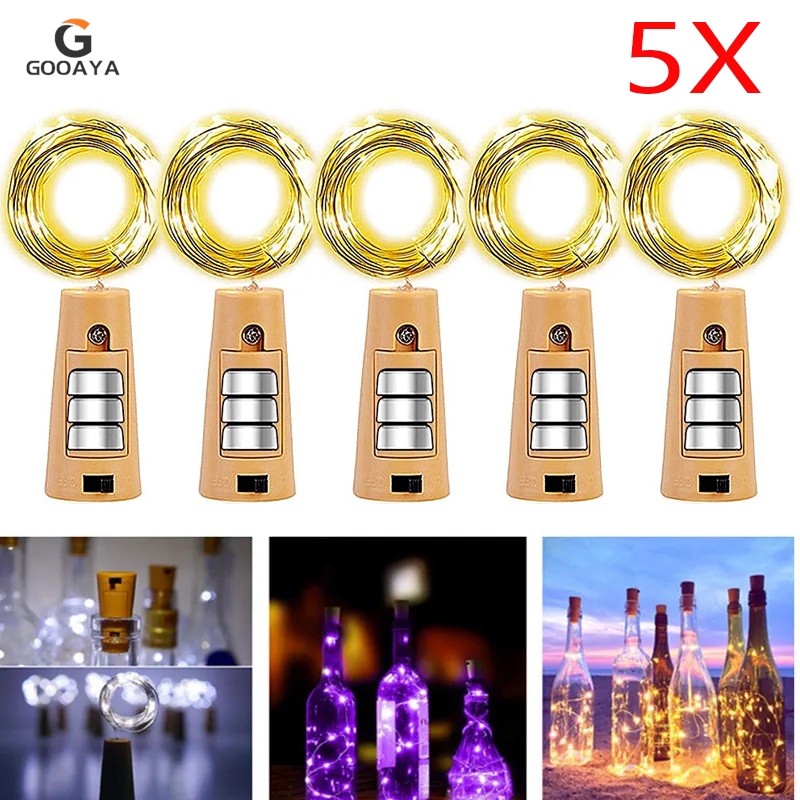Decor Lighting Cork - 5 adet Bar LED şarap şişesi