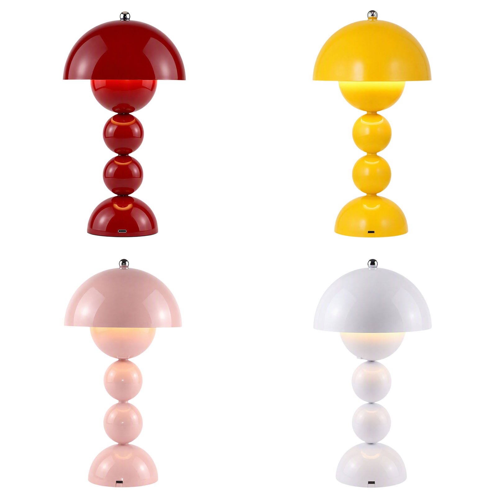 Room Decor Lighting Lamp - Vintage Mantar Şeklinde Masa Lambası, USB'li,