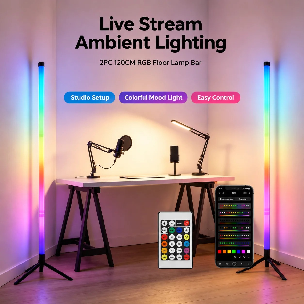 2'li Paket RGB LED Köşe Lambas - Decor Lighting Floor Lamps incelemesi ve fiyatı